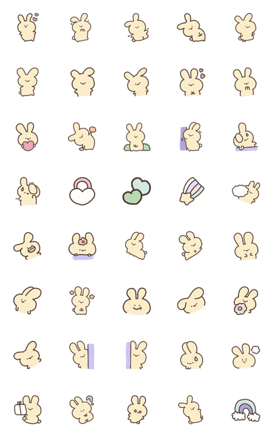 [LINE絵文字]A rabbit cute emoji .の画像一覧