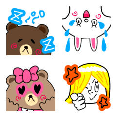 [LINE絵文字] ゆかいな顔のLINEフレンズ絵文字( ఠᴗఠ )の画像