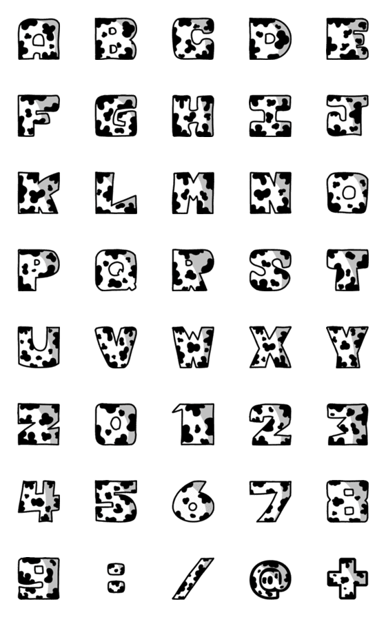 [LINE絵文字]Emoji characters, little cow patternの画像一覧