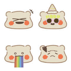 [LINE絵文字] Rice Cake Friends - Bear Emojiの画像