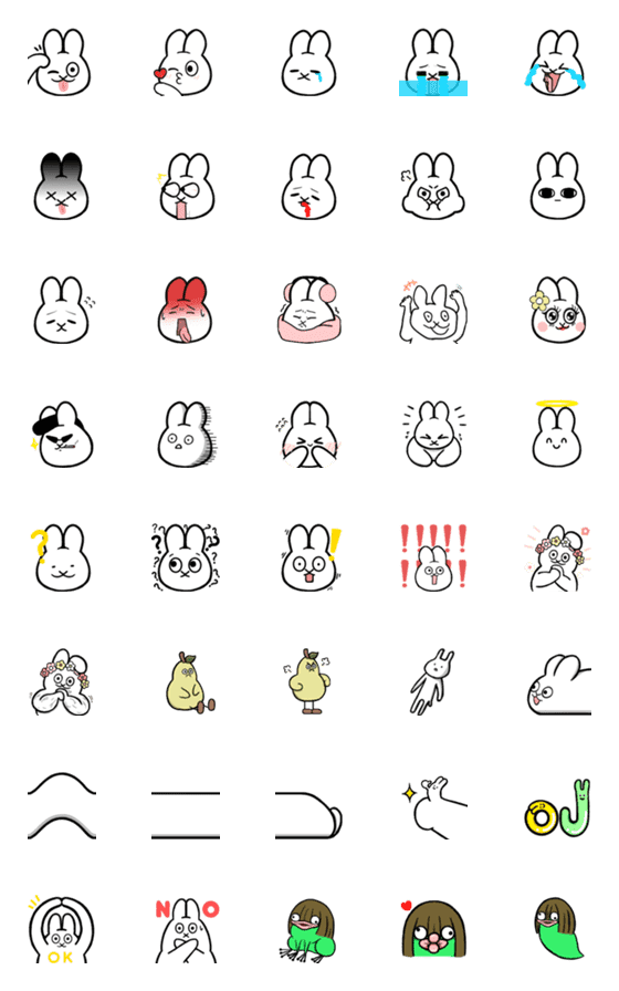 [LINE絵文字]Jiu Jiu Rabbit Stickers 2の画像一覧