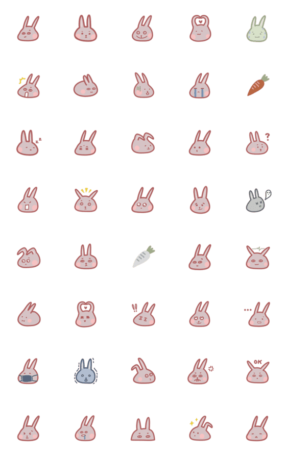 [LINE絵文字]Chewy Rabbitの画像一覧