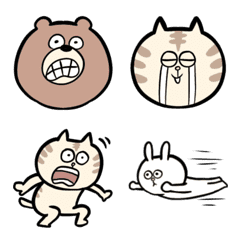 [LINE絵文字] くま＊ねこ＊うさぎの毎日使える絵文字の画像