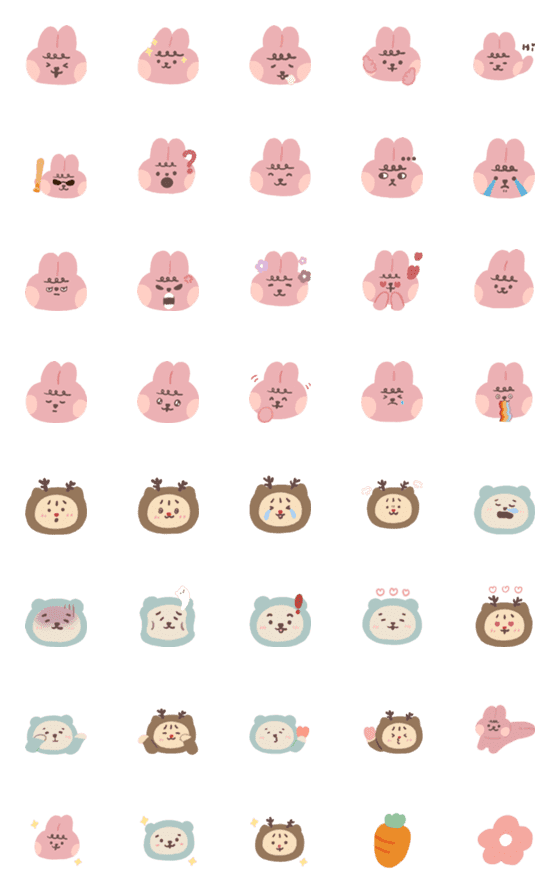 [LINE絵文字]Ugly Bear ＆ Meowbi's Curly Bunny debuts！の画像一覧