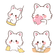 [LINE絵文字] White Foxs (Emoji)の画像