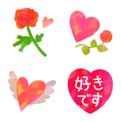 [LINE絵文字] 動く♥ バレンタイン ハート＆フラワー♡の画像