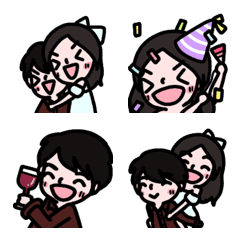 [LINE絵文字] Timixcouple: daily life Emojiの画像