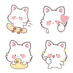 [LINE絵文字] White Foxs 2 (Emoji)の画像