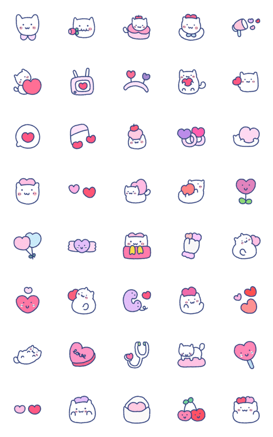 [LINE絵文字]* love catの画像一覧