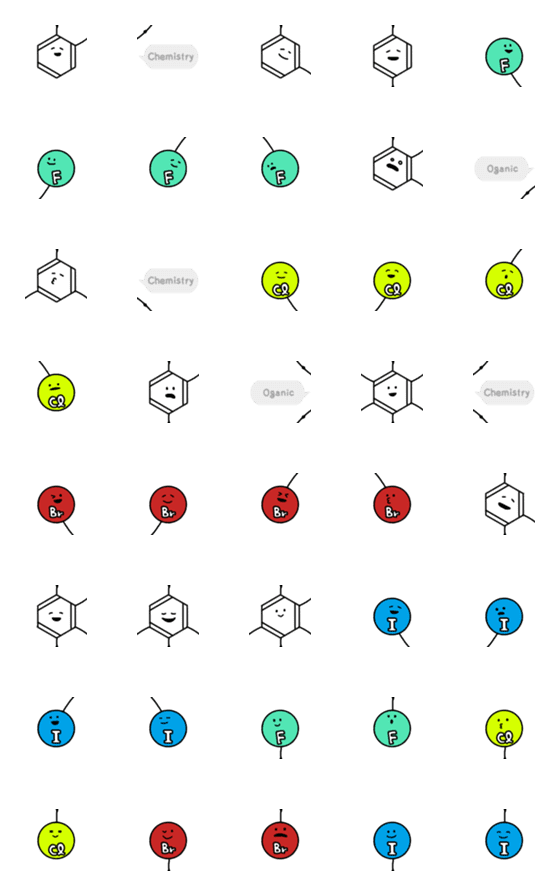 [LINE絵文字]つなげてあそべる有機化学えもじパート3の画像一覧