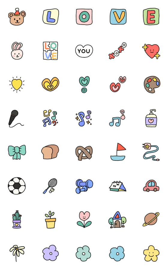 [LINE絵文字]Colorful emoji: 8の画像一覧