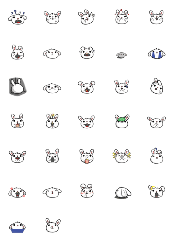 [LINE絵文字]Bunny Bounce Emojiの画像一覧