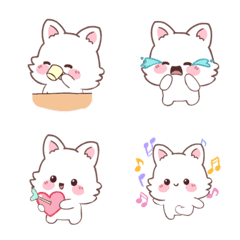 [LINE絵文字] White Foxs 3 (Emoji)の画像