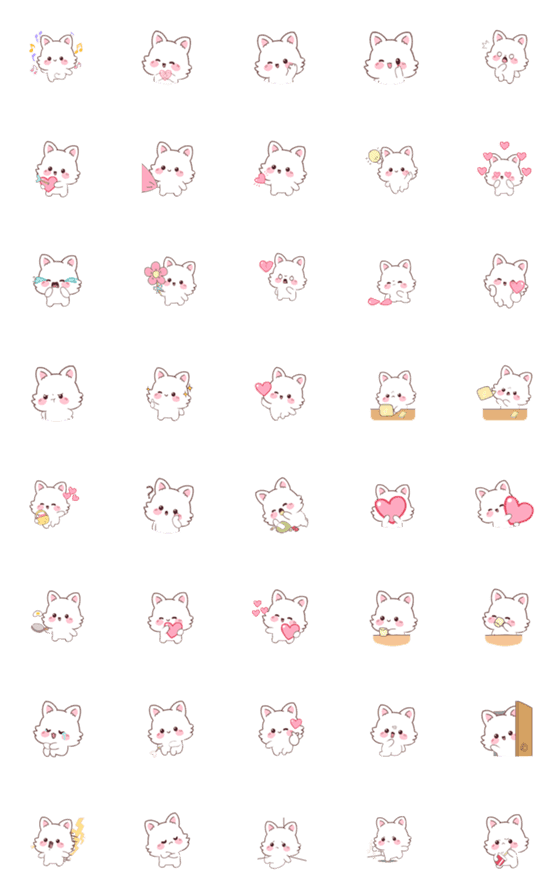 [LINE絵文字]White Foxs 3 (Emoji)の画像一覧