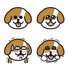 [LINE絵文字] シンプルなINU（犬）絵文字・ビーグル犬の画像