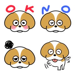 [LINE絵文字] 犬のキャバリアさん ブレインハイム 丸刈りの画像