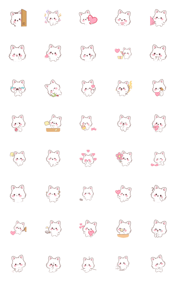 [LINE絵文字]White Foxs (Animoji)の画像一覧