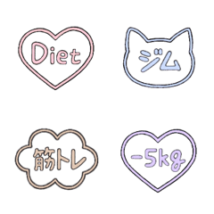 [LINE絵文字] ◤ダイエット／日記◢の画像