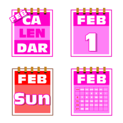 [LINE絵文字] Calendar Februaryの画像