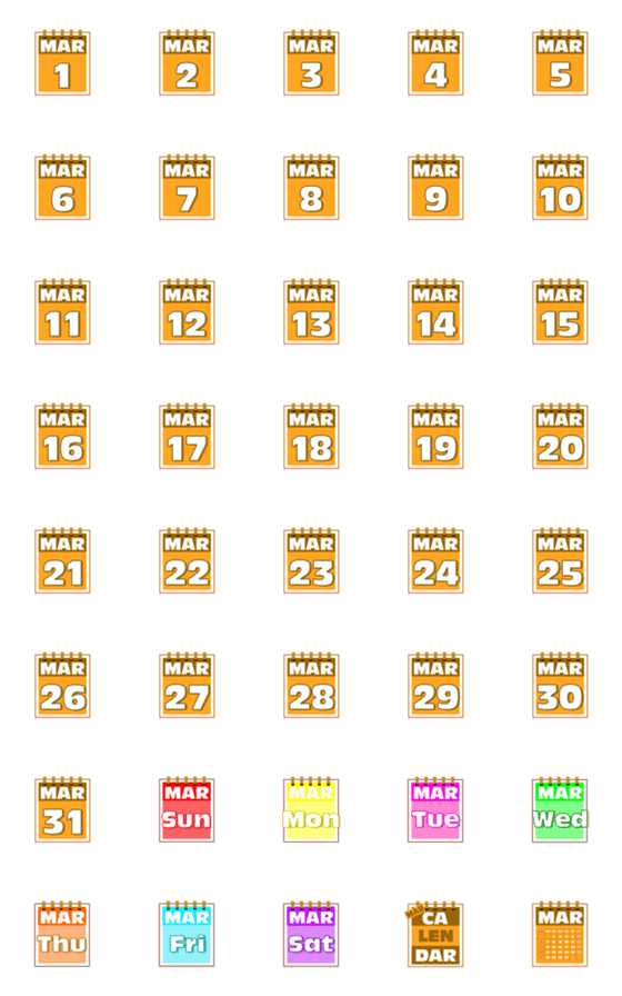 [LINE絵文字]Calendar Marchの画像一覧