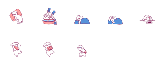 [LINE絵文字]A puppy that wants to rest series 01の画像一覧