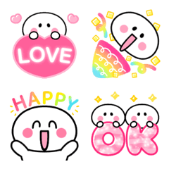 [LINE絵文字] 動く♡かわいい白い子♡の画像