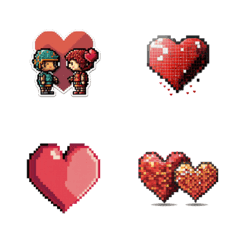 [LINE絵文字] Pixelated Heart Valentine's Dayの画像