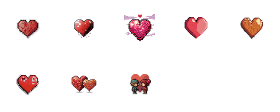 [LINE絵文字]Pixelated Heart Valentine's Dayの画像一覧