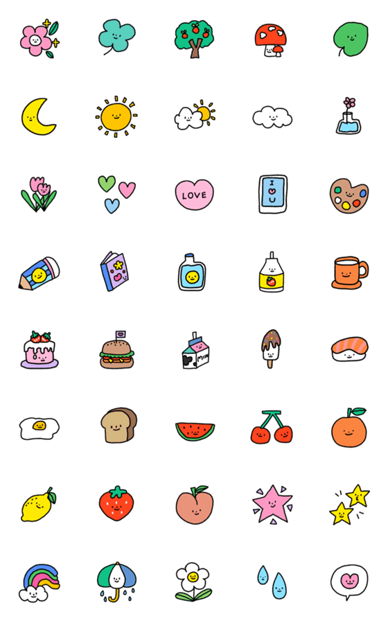 [LINE絵文字]Colorful emoji: 9の画像一覧