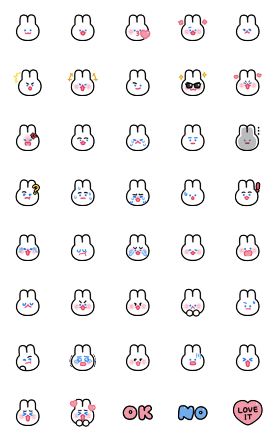[LINE絵文字]Little White Bunny Bunの画像一覧