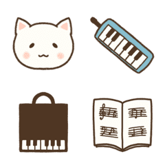 [LINE絵文字] ふわっとねこ*音楽の画像