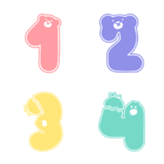 [LINE絵文字] Double M : cute numbers pastel 1-0の画像