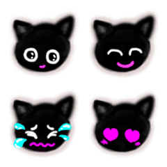 [LINE絵文字] めっかわ子猫くろねこ絵文字（黒猫）の画像