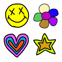 [LINE絵文字] colorful emoji mojinasiの画像