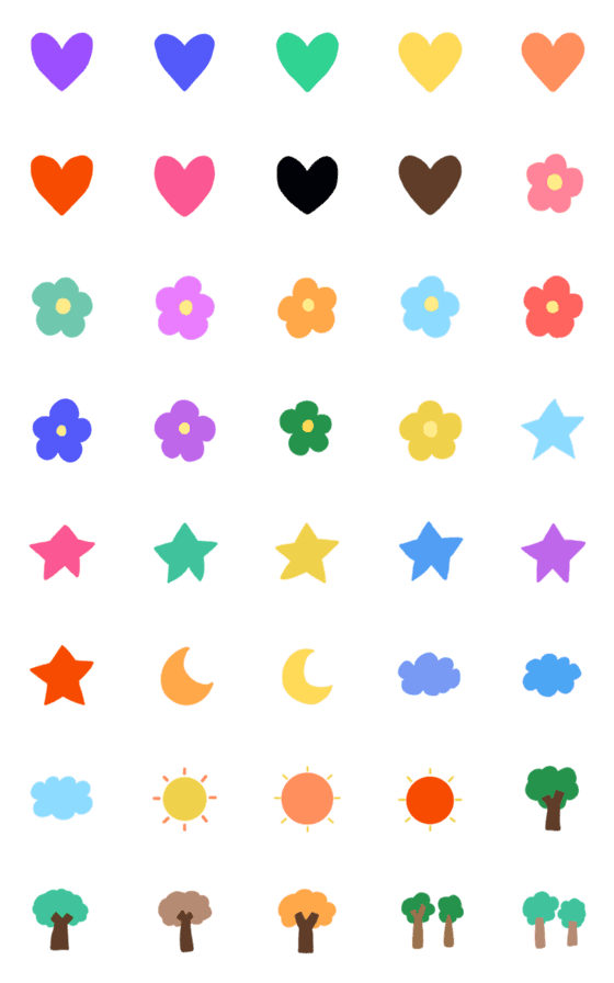 [LINE絵文字]Colorful emoji: 12の画像一覧