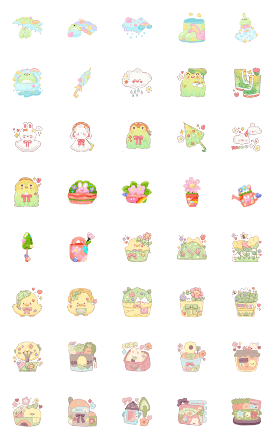 [LINE絵文字]Double m rainy season and garden emojisの画像一覧