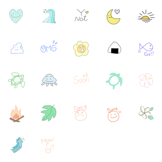 [LINE絵文字]SimpleTegakiEmojiの画像一覧