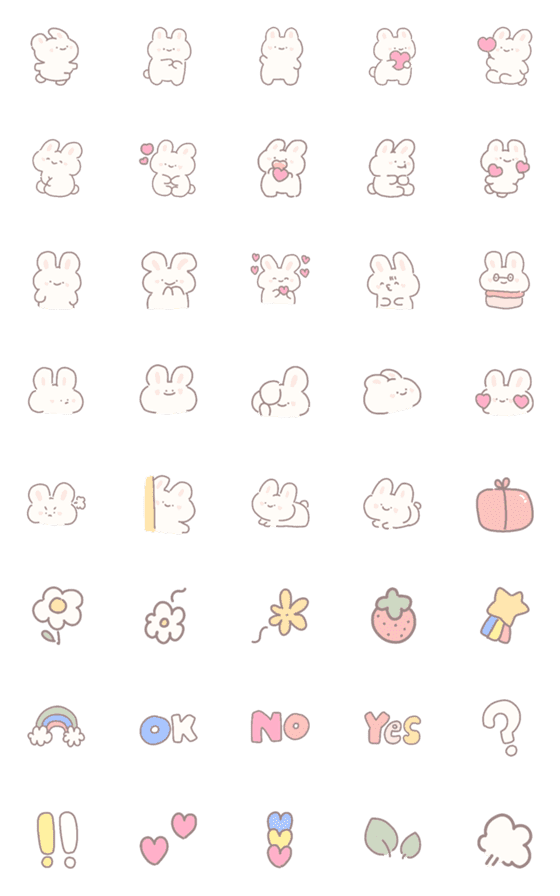 [LINE絵文字]Emoji rabbit cute **))の画像一覧