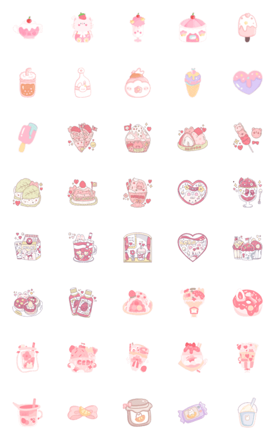 [LINE絵文字]Double M  emoji Cakes and Dessertsの画像一覧