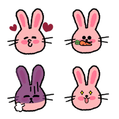 [LINE絵文字] cute pink bunny1の画像