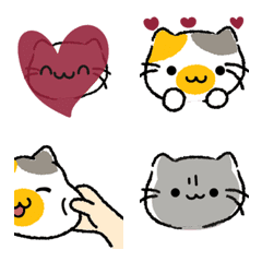 [LINE絵文字] Cat is happy emotion face V.3の画像