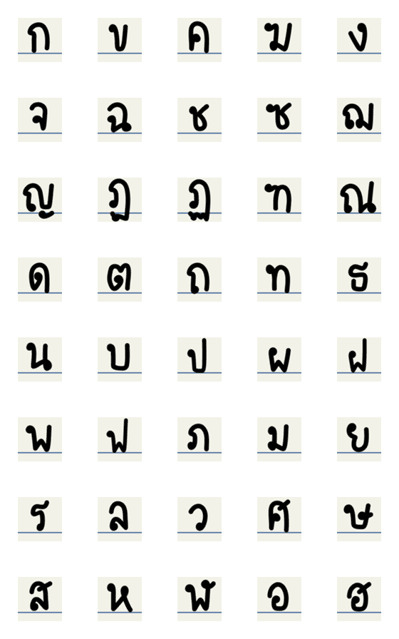 [LINE絵文字]Thai alphabet emoji2の画像一覧