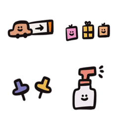 [LINE絵文字] cute black border stickers2の画像