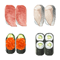 [LINE絵文字] ドットの寿司とかの画像