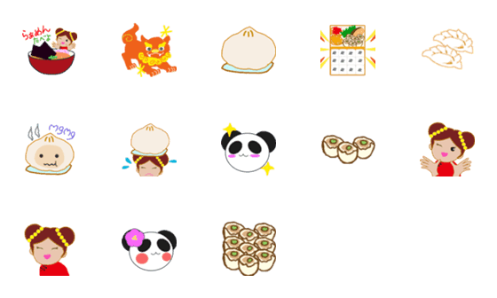 [LINE絵文字]china town emojiの画像一覧