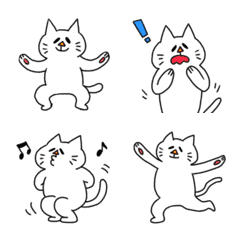 [LINE絵文字] 動くしろねこちゃんの絵文字の画像