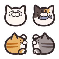 [LINE絵文字] かんたんな猫▶︎ちょっとうごく絵文字の画像