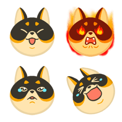 [LINE絵文字] Black shiba one oneの画像