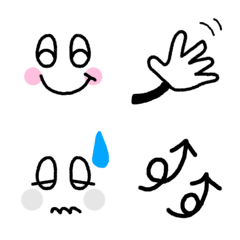 [LINE絵文字] シンプル 顔 記号 絵文字の画像