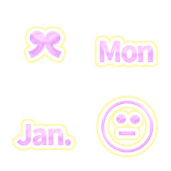 [LINE絵文字] Diamond Pink Purple Date Week Emojiの画像